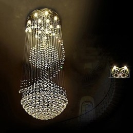 Lampadario a sospensione moderno in cristallo a 3 livelli con 15 lampadine GU10 LED