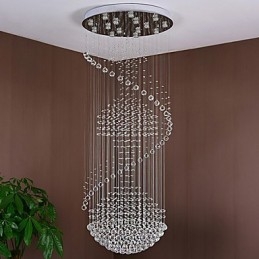 Lampadario a sospensione moderno in cristallo a 3 livelli con 15 lampadine GU10 LED
