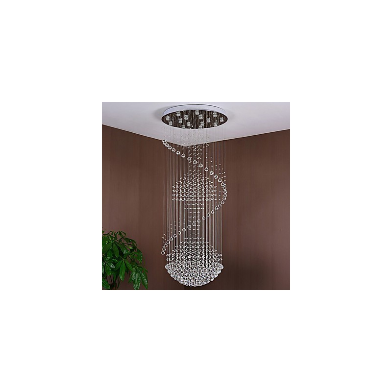 Lampadario a sospensione moderno in cristallo a 3 livelli con 15 lampadine GU10 LED