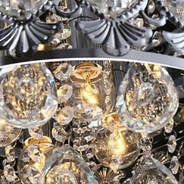 Lampadario moderno in cristallo trasparente con 4 luci cromato