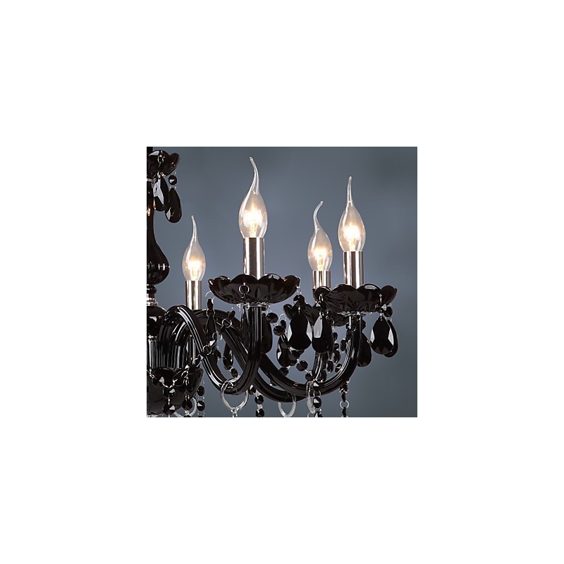 Lampadario moderno contemporaneo in cristallo con finitura galvanosteggiata