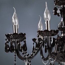 Lampadario moderno contemporaneo in cristallo con finitura galvanosteggiata