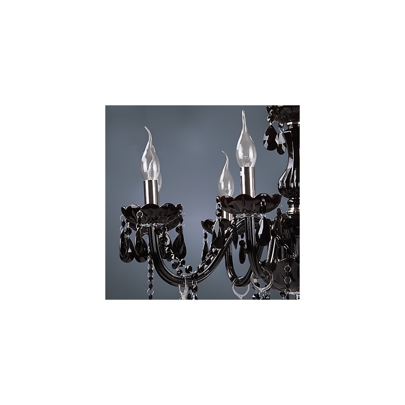 Lampadario moderno contemporaneo in cristallo con finitura galvanosteggiata