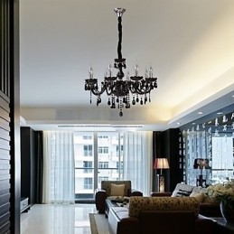 Lampadario moderno contemporaneo in cristallo con finitura galvanosteggiata