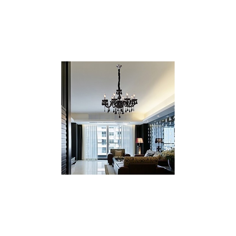 Lampadario moderno contemporaneo in cristallo con finitura galvanosteggiata