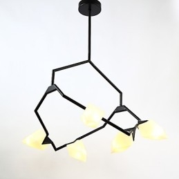 Lampadario moderno in metallo e vetro pesca a 5 luci