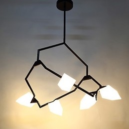 Lampadario moderno in metallo e vetro pesca a 5 luci