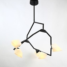 Lampadario moderno in metallo e vetro pesca a 5 luci