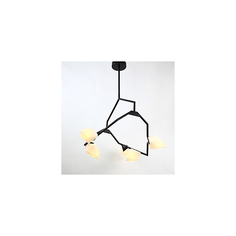 Lampadario moderno in metallo e vetro pesca a 5 luci