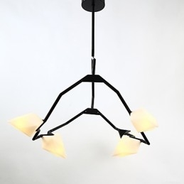 Lampadario moderno in metallo e vetro pesca a 5 luci