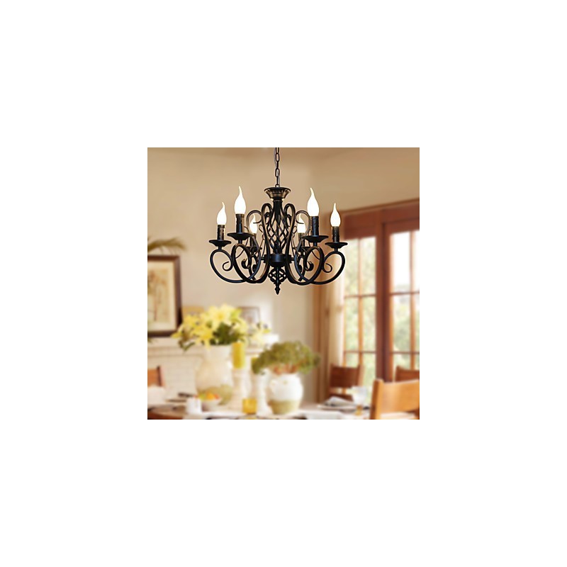 Lampadario classico stile candela 6 luci E12/E14
