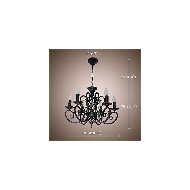 Lampadario classico stile candela 6 luci E12/E14