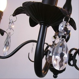 Lampadario a candela in cristallo stile europeo 8 luci E12/E14 nero