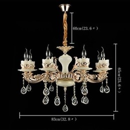 Lampadario classico tradizionale in lega di zinco con 8 lampadine stile mini cristallo