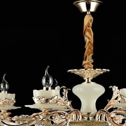 Lampadario classico tradizionale in lega di zinco con 8 lampadine stile mini cristallo