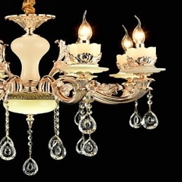 Lampadario classico tradizionale in lega di zinco con 8 lampadine stile mini cristallo