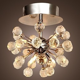 Lampadario a filo moderno in cristallo stile mini metallo cromato 8 lampadine G4
