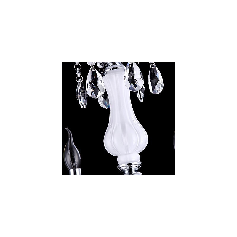 Lampadario in vetro e cristallo stile candela 8 luci E12/E14 regolabile 60 cm