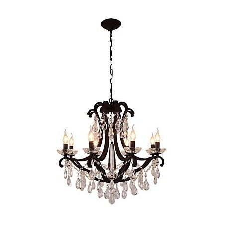 Lampadario in cristallo a 8 luci moderno classico rustico vintage retrò lanterna tamburo