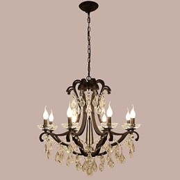 Lampadario in cristallo a 8 luci moderno classico rustico vintage retrò lanterna tamburo