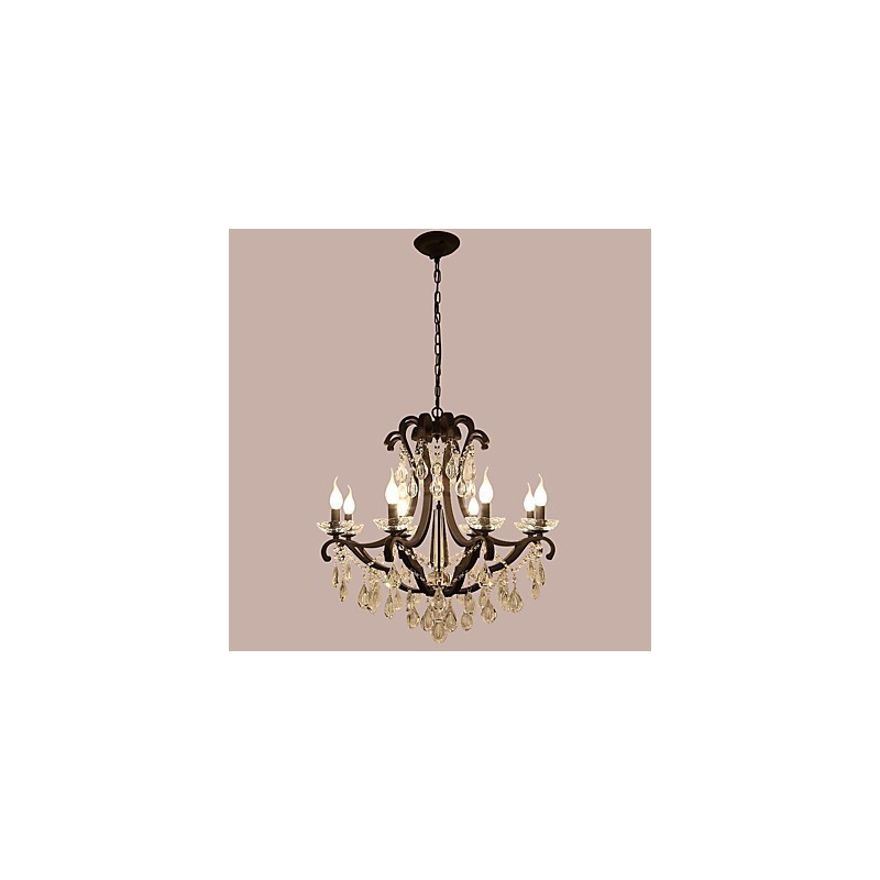 Lampadario in cristallo a 8 luci moderno classico rustico vintage retrò lanterna tamburo