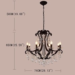 Lampadario in cristallo a 8 luci moderno classico rustico vintage retrò lanterna tamburo