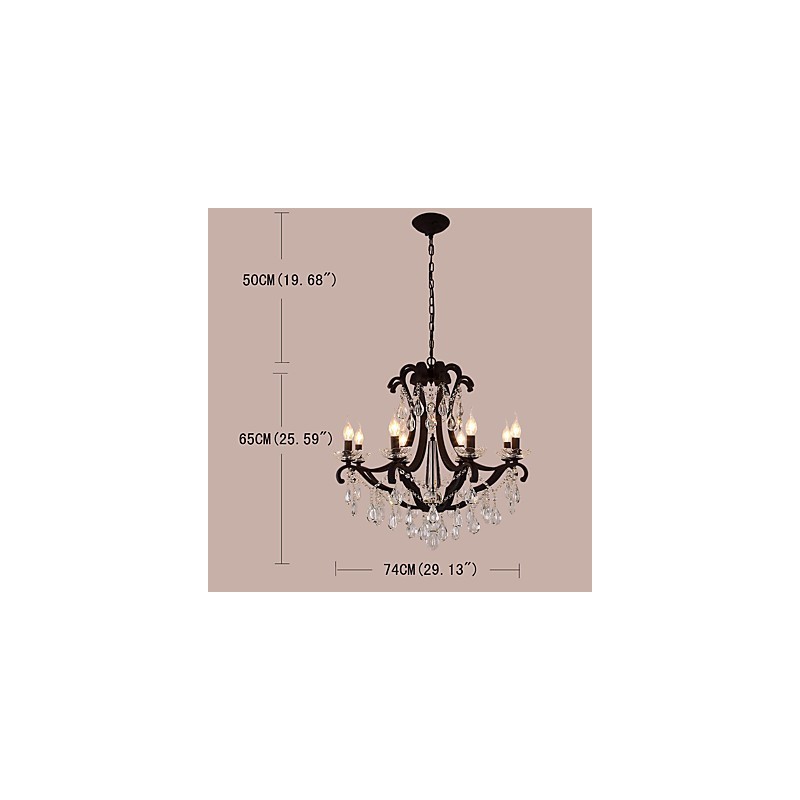 Lampadario in cristallo a 8 luci moderno classico rustico vintage retrò lanterna tamburo