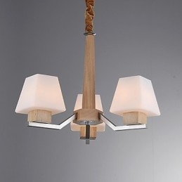 Lampadario moderno contemporaneo in legno e bambù con finitura galvanostegiata