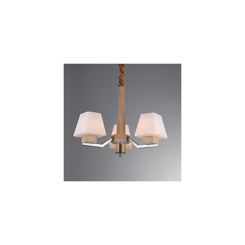 Lampadario moderno contemporaneo in legno e bambù con finitura galvanostegiata