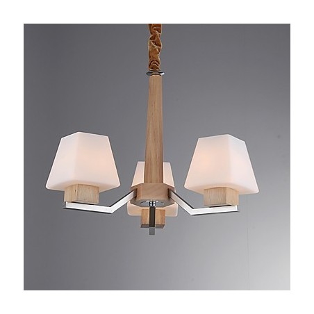 Lampadario moderno contemporaneo in legno e bambù con finitura galvanostegiata