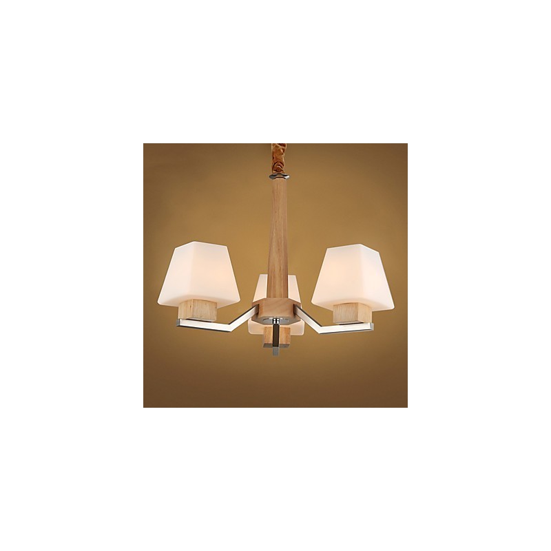 Lampadario moderno contemporaneo in legno e bambù con finitura galvanostegiata