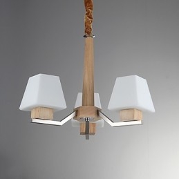 Lampadario moderno contemporaneo in legno e bambù con finitura galvanostegiata