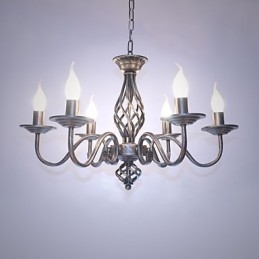 Lampadario artistico chic e moderno in metallo stile candela 6 lampadine