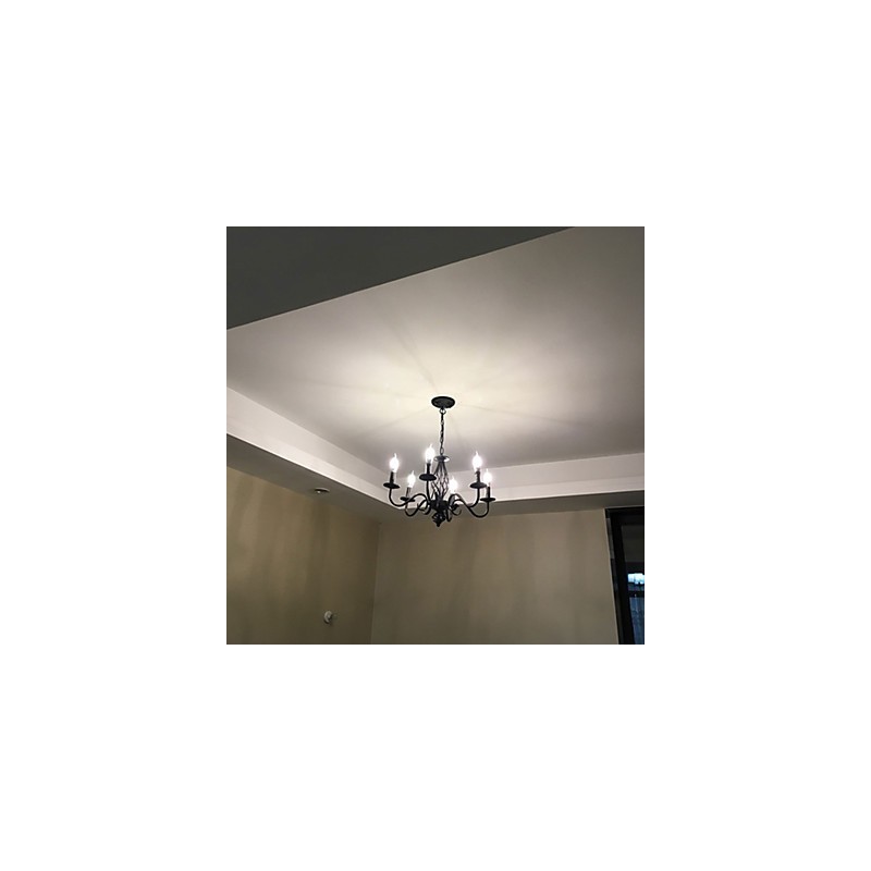 Lampadario artistico chic e moderno in metallo stile candela 6 lampadine