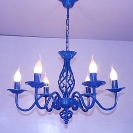 Lampadario artistico chic e moderno in metallo stile candela 6 lampadine