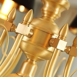 Lampadario classico country in ottone mini, 6 lampadine E12/E14