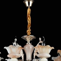 Lampadario classico tradizionale in lega di zinco con cristallo, mini, in metallo