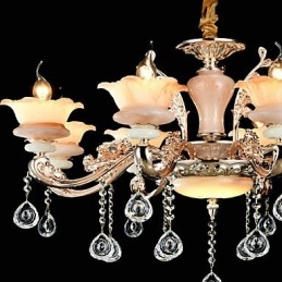 Lampadario classico tradizionale in lega di zinco con cristallo, mini, in metallo