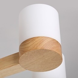 Lampadario a 3 luci in legno e vetro, moderno e classico, 70 cm