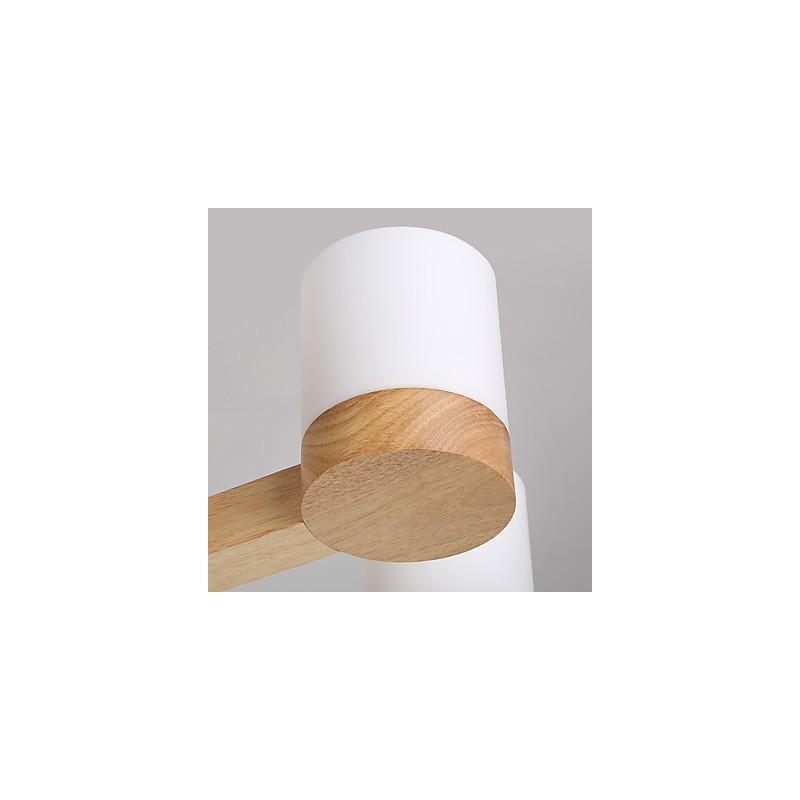 Lampadario a 3 luci in legno e vetro, moderno e classico, 70 cm