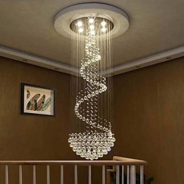 Lampadario moderno in cristallo 7 lampadine GU10 21 W 180 cm