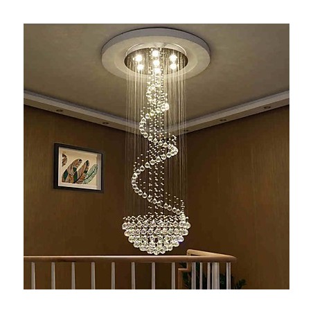Lampadario moderno in cristallo 7 lampadine GU10 21 W 180 cm