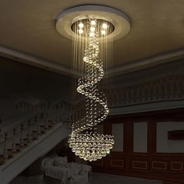 Lampadario moderno in cristallo 7 lampadine GU10 21 W 180 cm