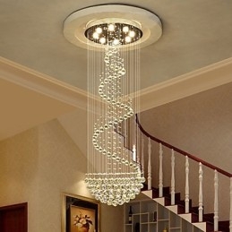 Lampadario moderno in cristallo 7 lampadine GU10 21 W 180 cm