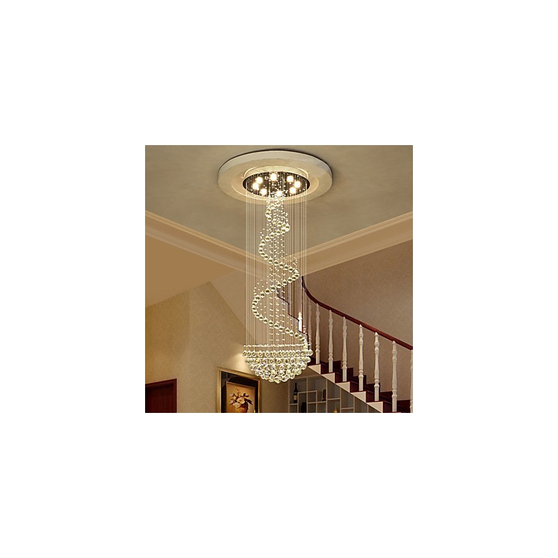 Lampadario moderno in cristallo 7 lampadine GU10 21 W 180 cm