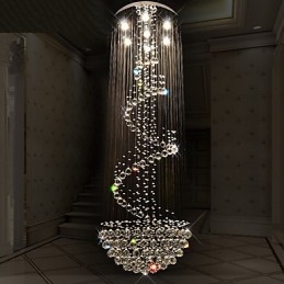 Lampadario moderno in cristallo 7 lampadine GU10 21 W 180 cm