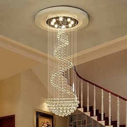 Lampadario moderno in cristallo 7 lampadine GU10 21 W 180 cm