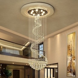 Lampadario moderno in cristallo 7 lampadine GU10 21 W 180 cm