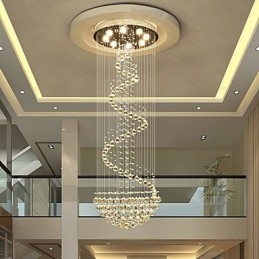 Lampadario moderno in cristallo 7 lampadine GU10 21 W 180 cm