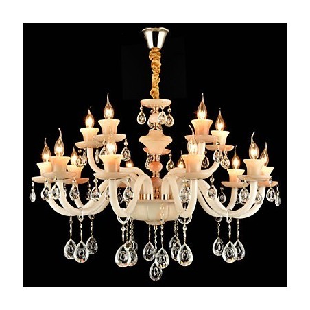 Lampadario da pranzo in metallo con cristallo, stile moderno contemporaneo, elettroplaccato, mini
